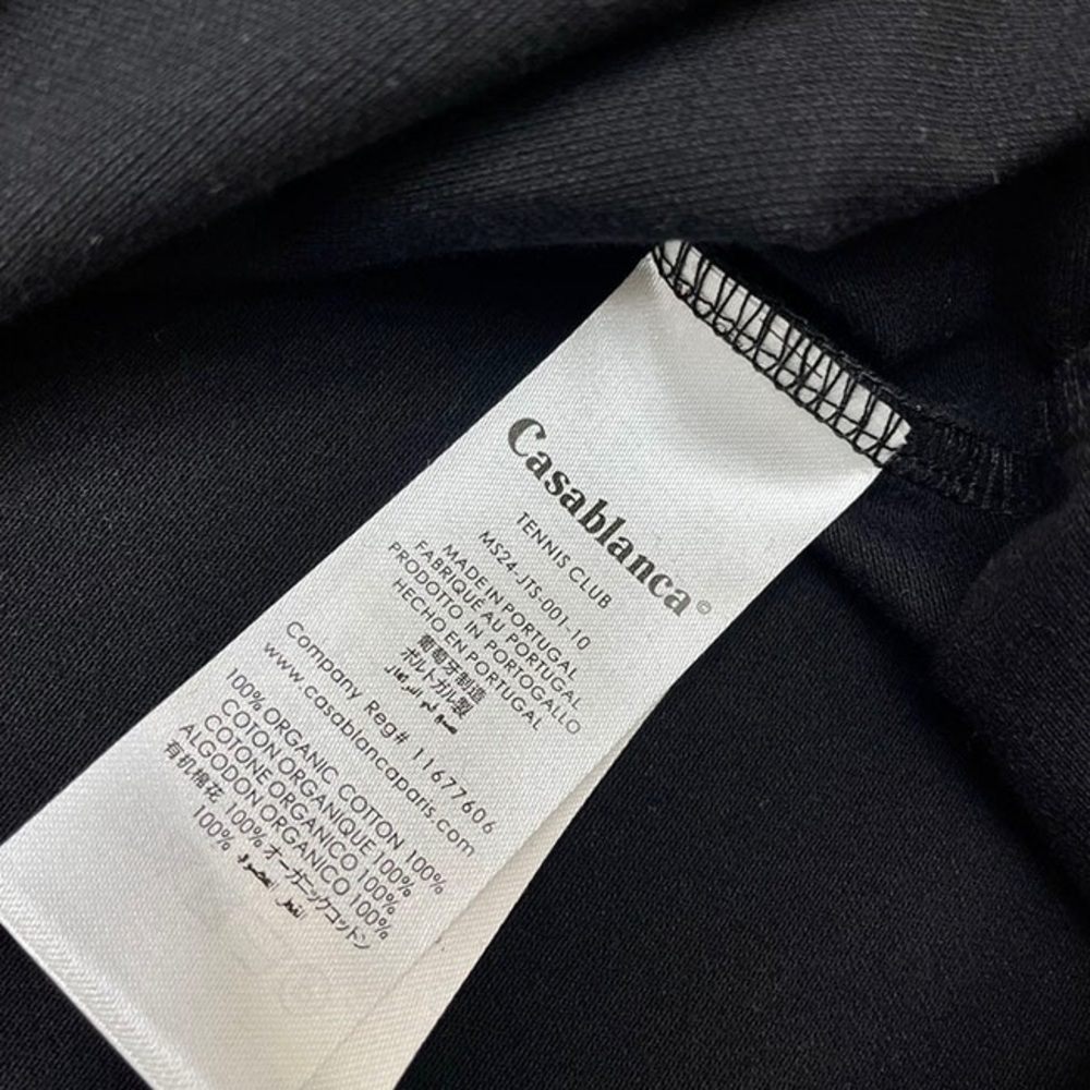 Casablanca Black Embroidered Logo Polo Collar T-Shirt - Picture 8 of 9